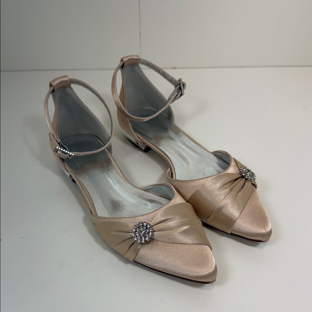 Elegant Satin Ankle Strap Flats